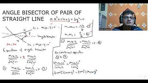 ANGLE BISECTOR EQUATION OF ax^2+by^2+2hxy=0