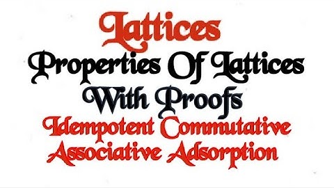 @btechmathshub7050Properties Of Lattices with proofs- Lattices-Discrete Mathematics/M.F.C.S