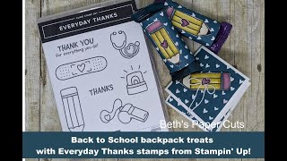 Back to School notes and treats with the Everyday Thanks stamp set from Stampin' Up!