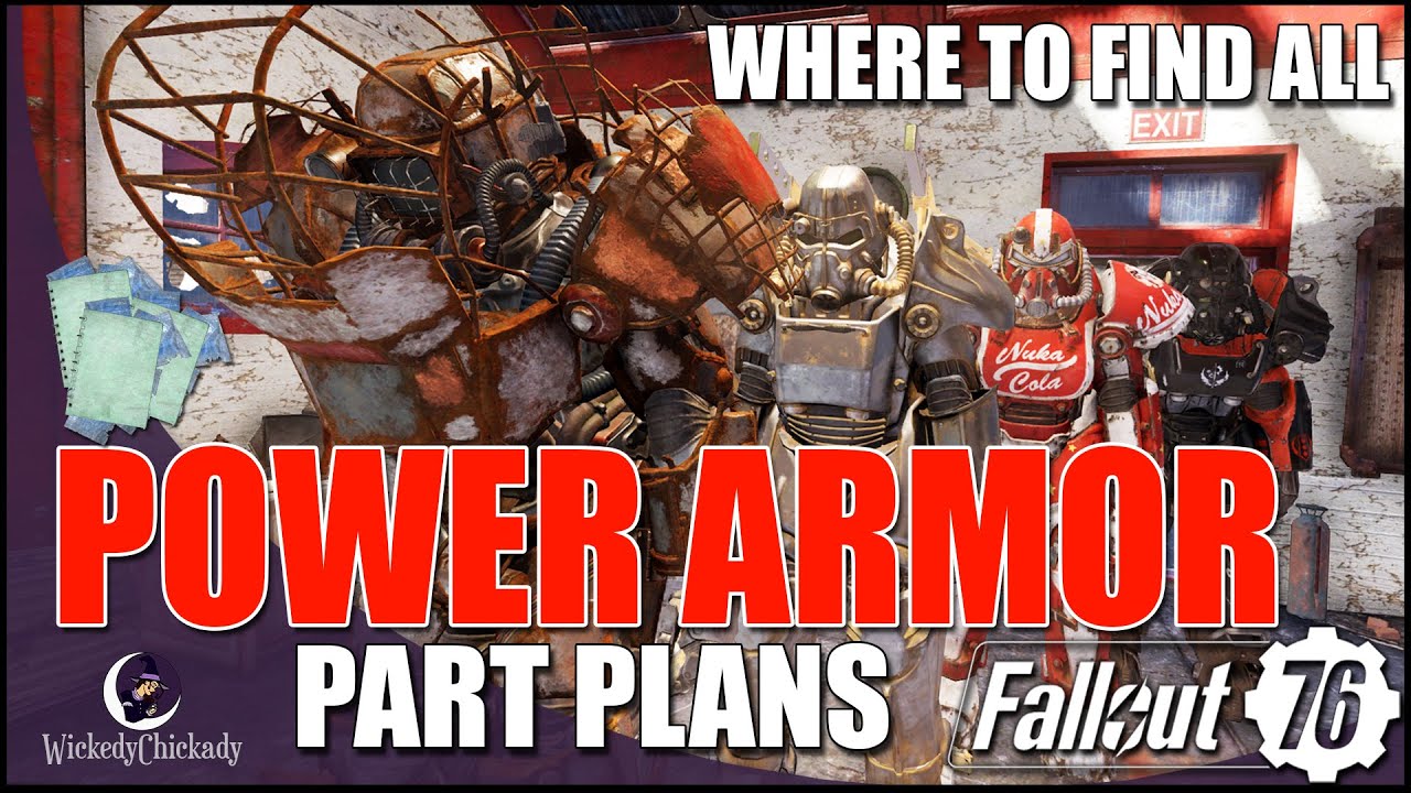 Where To Find All Power Armor Plans In Fallout 76 Rare Plan Farming Raider T 45 T 51b T 60 Youtube