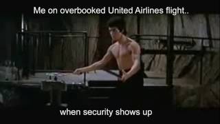 United Airlines overbooked flight when security shows up...FUNNY