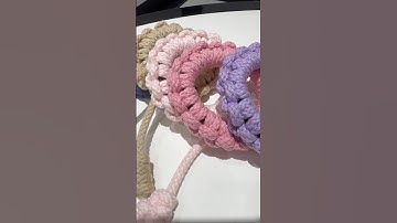 Handmade scrunchies to give as gifts 🧶🎁 #macrame #diy #마크라메 #マクラメ #マクラメ編み #手工编绳