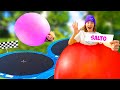 TRAMPOLIN vs RIESEN BALLON Challenge 2! (mit AIRTRACK Parkour!)