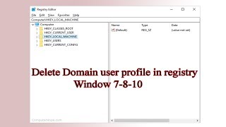 delete user profile in window7/8/10 | delete user profile on registry | delete domain user profile