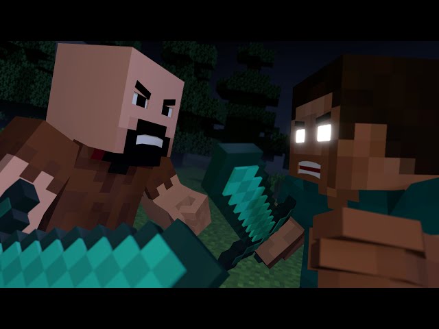 Notch vs Herobrine - Minecraft Fight Animation class=