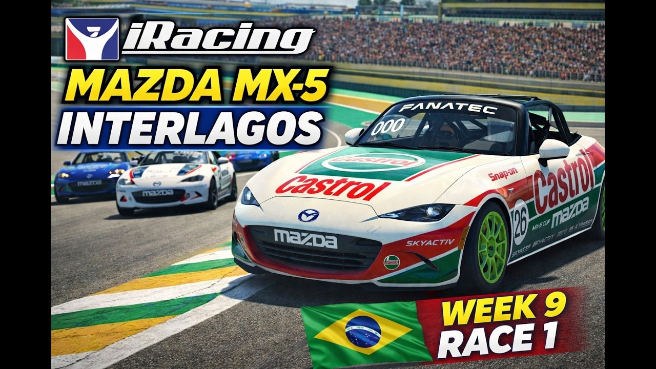 iRacing Mazda MX5 at Interlagos 🏁 Week 9 Race 1  Close Battles & Clean Racing!