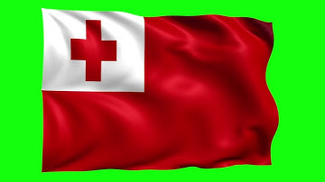 Green screen Footage | Tonga Waving Flag Green Screen Animation | Royalty-Free