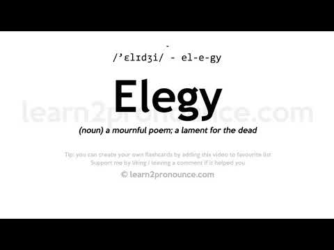 mərsiyə Pronunciation | Elegy anlayışı