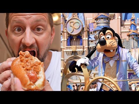 Happy 50th Anniversary Walt Disney World! | Dessert Hot Dog, Fireworks & More Celebration Fu