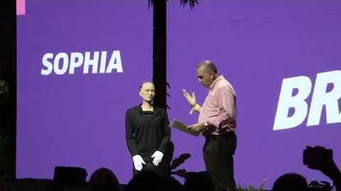 Sophia, the robot at Brain Bar Budapest 2018