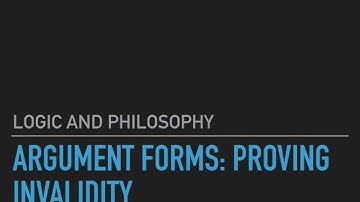 Logic and Philosophy: Argument Forms: Proving Invalidity
