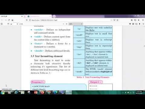 11th HTML text formatting tags (arts, Commerce, science)use of sup,sub,mark,b,i,u,mark,ins,del tag.