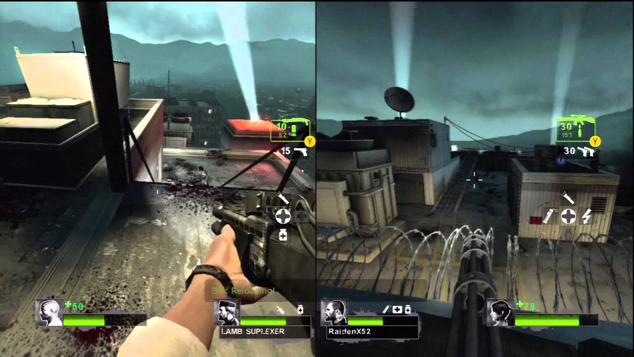 Как играть на одном экране xbox. Left 4 Dead 2 разделенный экран Xbox 360. Хбокс 360 left 4 Dead.