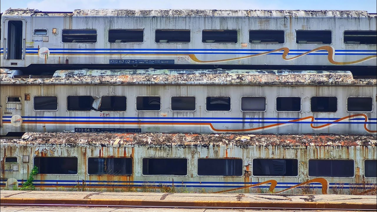 KERETA DITUMPUK KARENA SUDAH PENSIUN ! KUBURAN KERETA BESAR DI JALUR UTARA !