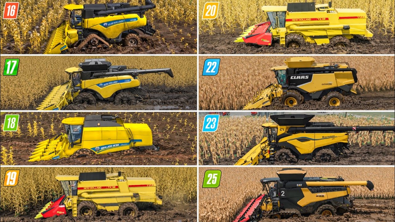 Fs16 Vs Fs17 Vs Fs18 Vs Fs19 Vs Fs20 Vs Fs22 Vs Fs23 Vs Fs25 | New Holland Harvester | Timelapse 