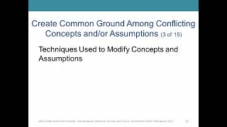 Techniques Used to Modify Concepts & Assumptions - Interdisciplinary Studies Lecture 10. 9