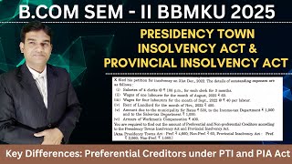 Preferential Creditors under P.T.I Act and P.I.A Act in Insolvency | Explained for B.Com Students|