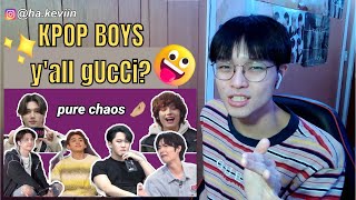 a gay reacts to KPOP BOY GROUPS MOMENTS