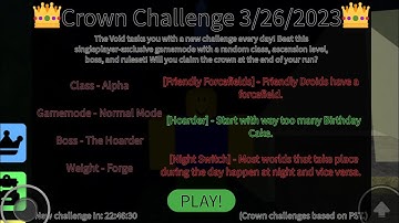 Roblox Randomly Generated Droids: Crown Challenge of 26/3/2023