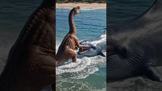 dinasor attack whale in sea