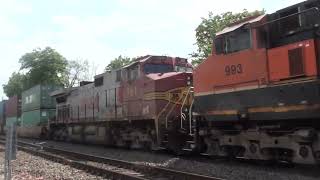 BNSF #4273 Leads EB Stacktrain with Killer Lashup of BNSF Locomotives. Olathe, KS 6/25/22