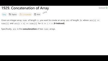 Concatenation of Array   | @faang-academy