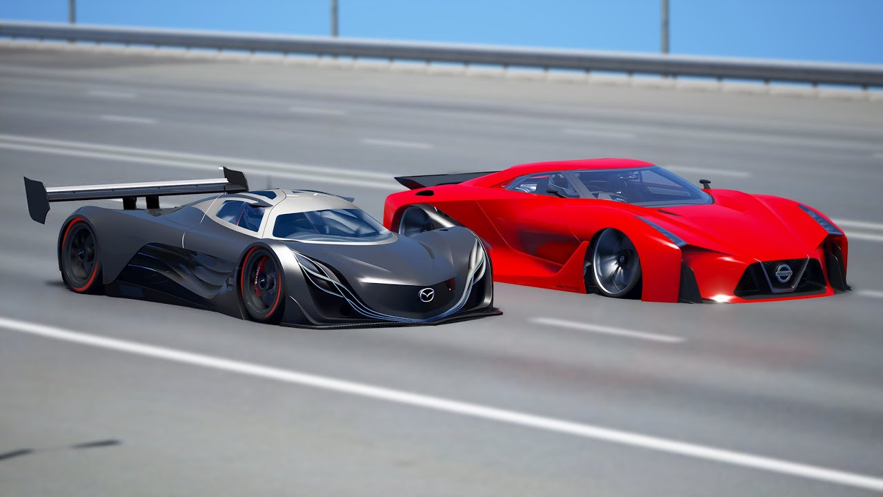1,000KMH!!! Mazda Furai vs Nissan GTR R36 Concept | DRAG & TRACK RACE ...