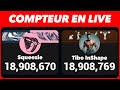 Squeezie vs tibo inshape compteur dabonns en live  qui va tre le 1 youtubeur franais 