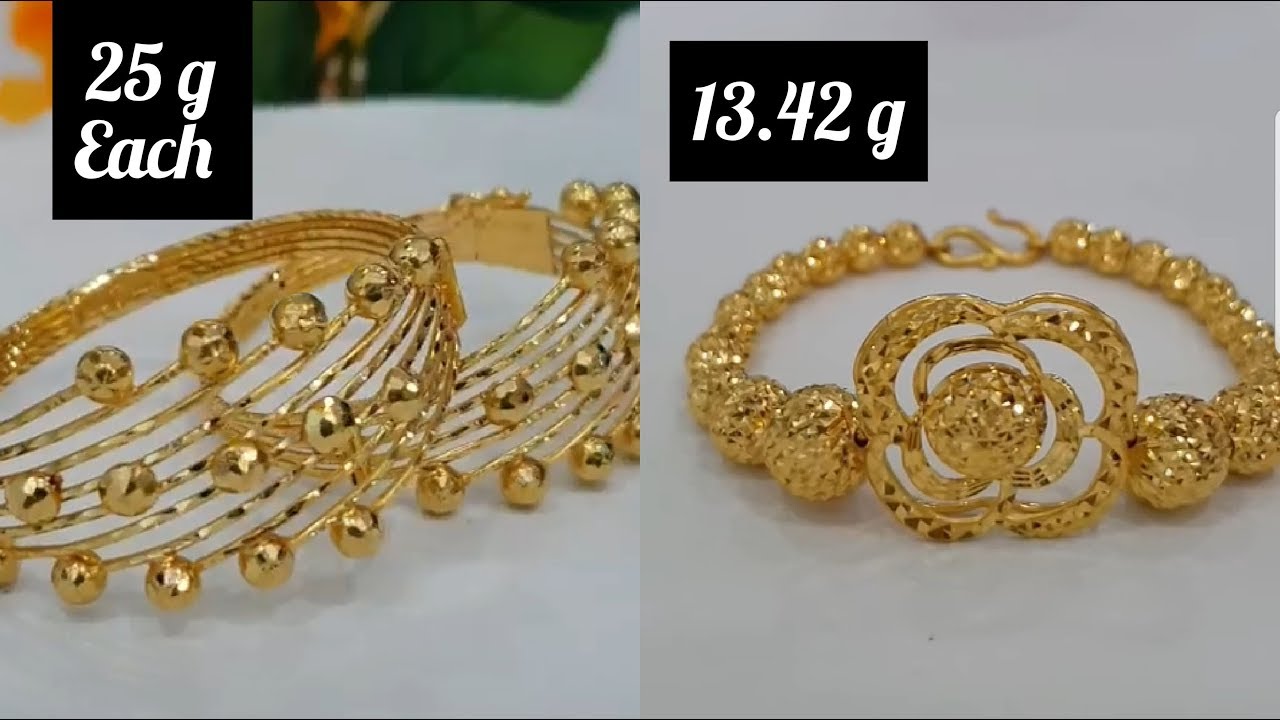 Latest Gold Bracelet Design with Weight - YouTube