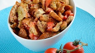 Tomato Bread Salad (Pan Con  Tomate Salad) -  طريقة عمل سلطة خبز بالطماطم رائعه