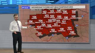 Tuesday's Dallas - Fort Worth Forecast - More Heat Before Summer Cold Front Arrives.  #dfwwx #txwx