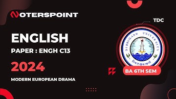 BA 6th Sem English Question Paper 2024 Dibrugarh University | Modern European Drama ENGH C13