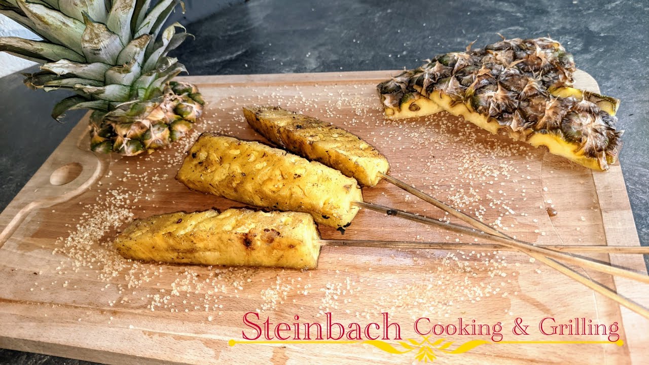 #19 Gegrillte Ananas vom Grill mit einer Zucker-Zimt-Honig-Marinade ...