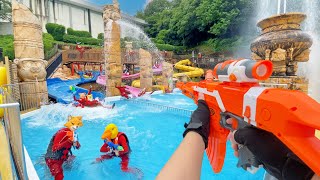 Nerf War | Water Park \& SPA Battle 24 (Nerf First Person Shooter)