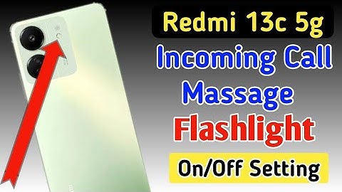 Redmi 13c 5g incoming call flash light setting/Redmi 13c me incoming call flash light on kaise kare