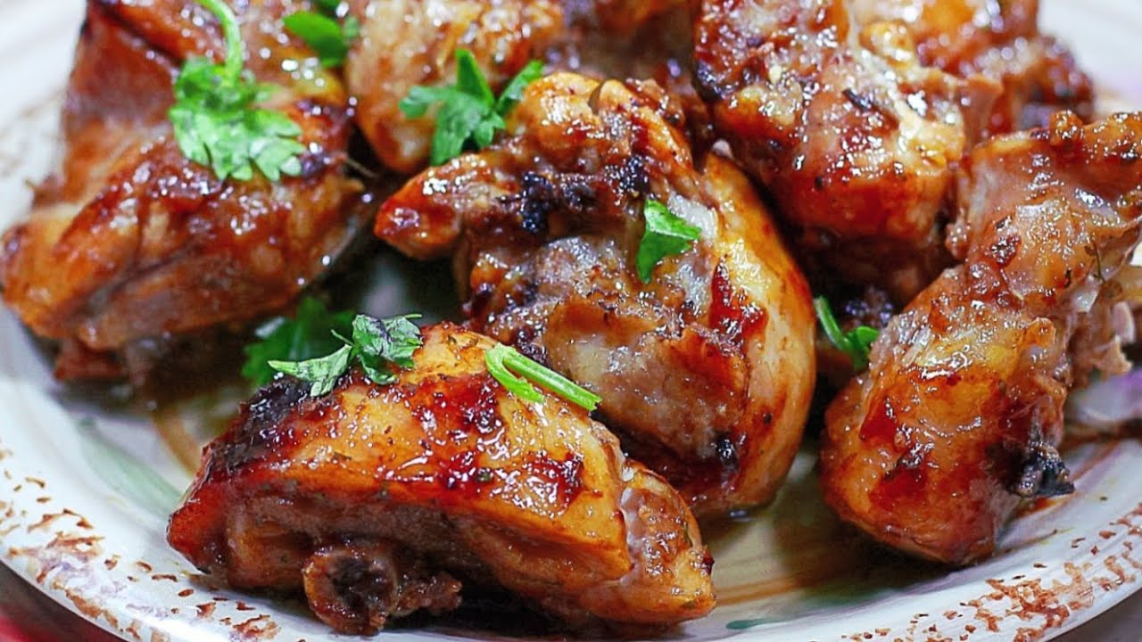 Poulet caramélisé au beurre et au miel sans four