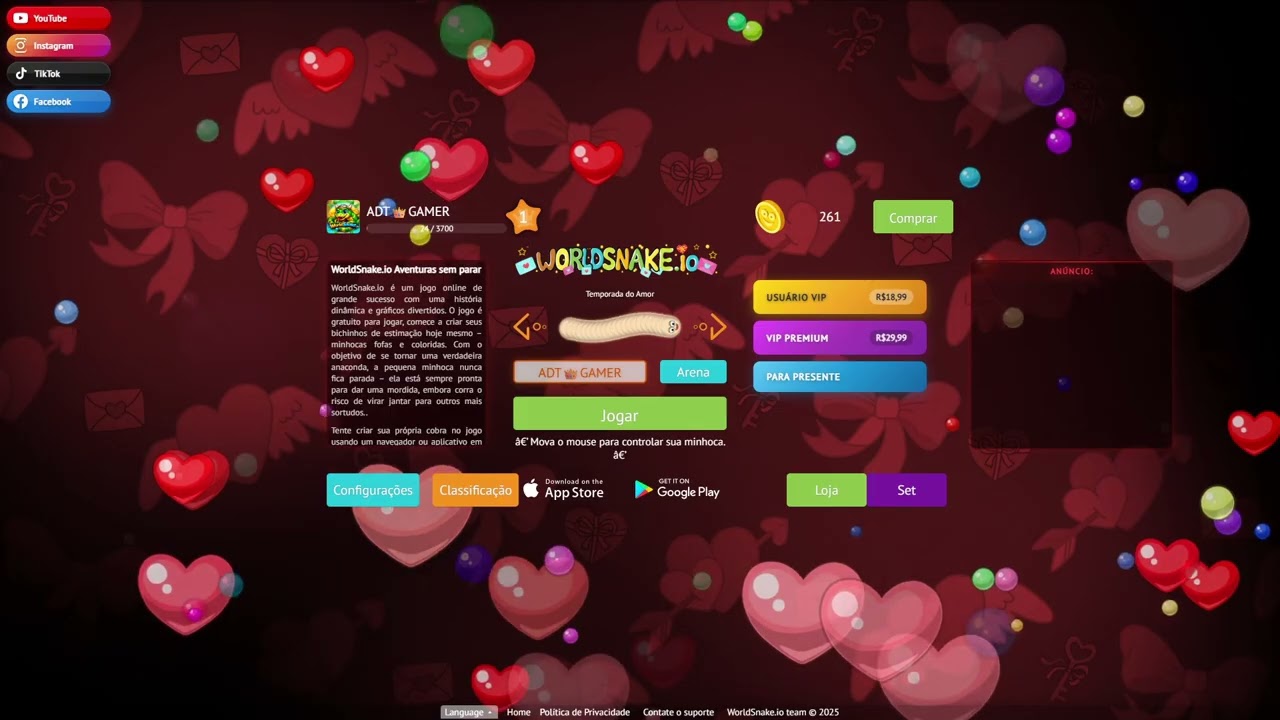 Criei meu próprio jogo worldsnake.i do zero e esse foi o resultado WorldSnake.io