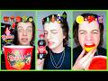 ASMR MUKBANG | Spicy Challenge Compilation (Fire noodles, fried chicken, enoki mushroom, korean eat)