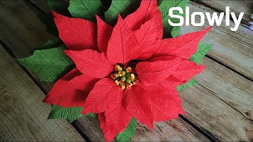 ABC TV | How To Make Poinsettia Paper Flower From Crepe Paper (Slowly) - Craft Tutorial