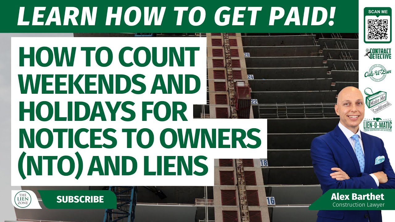 How To Count Weekends And Holidays For Notices To Owners NTO And 