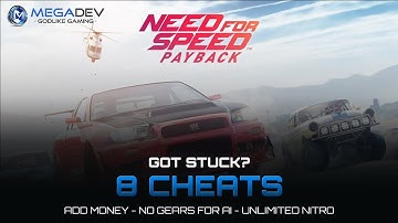 NEED FOR SPEED PAYBACK CHEATS: Unlimited Nitro, Add Money, No Gears for Ai, ... | Trainer by MegaDev