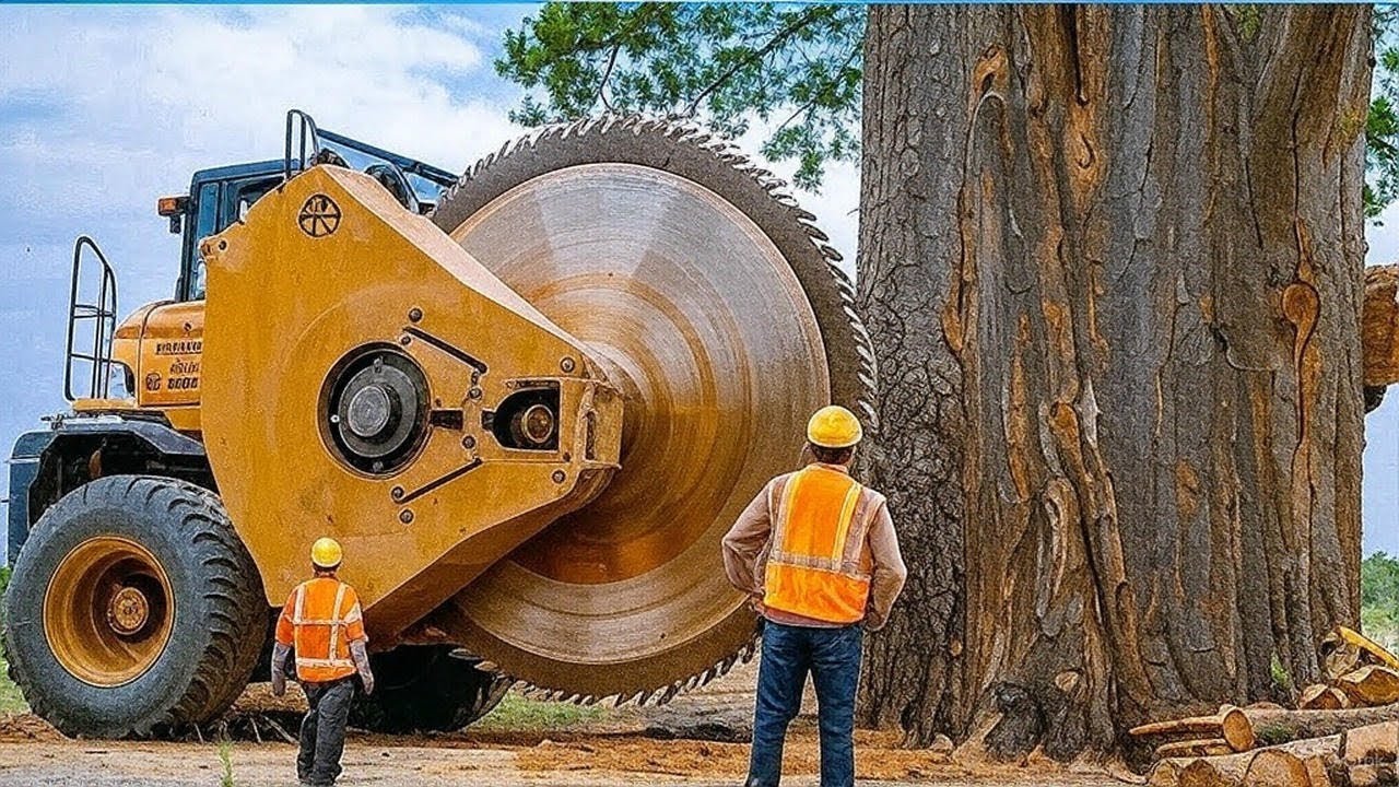Tehlikeli Ağaç Kesme Makineleri | Dev Kütük Parçalayan Ekskavatör