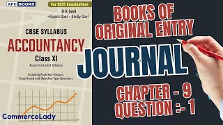 Books of Original Entry-Journal | Q.No.1 | D.K. Goel Solutions | Class 11 Accountancy | Chapter 9 |