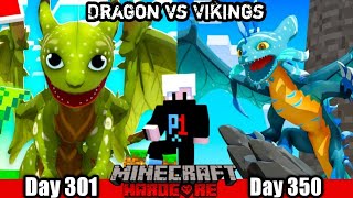 I Survived 350 Days in Dragon vs Vikings in Minecraft Hardcore (हिन्दी)