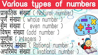 Various types of numbers | Natural number | Whole number | Even number | Odd number | Numbers Facts