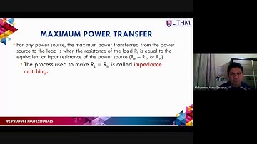 BDA14303 Lecture Series: Ch 04 Maximum Power Transfer