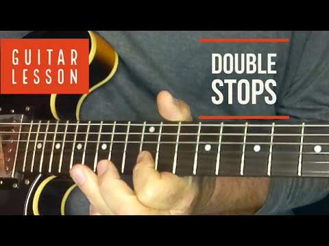 Beginner Lead Guitar Lesson 3 Double Stops |Chris Fears Lessons | Rhythm Tracks