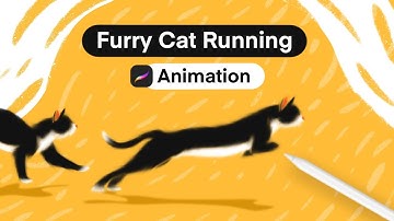 Make this Animation of a Furry Cat Running 🐈 Step by Step Procreate Tutorial