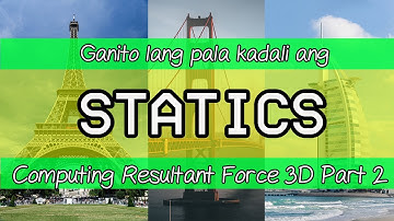 Resultant Force 3D Part 2 Statics Explained In Tagalog/Filipino
