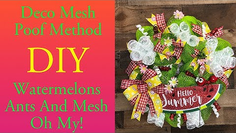 Deco Mesh Wreath - Poof Method / Made with a 14” Dollar Tree Wreath Frame